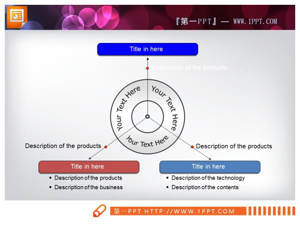 中心圆PPT说明图素材