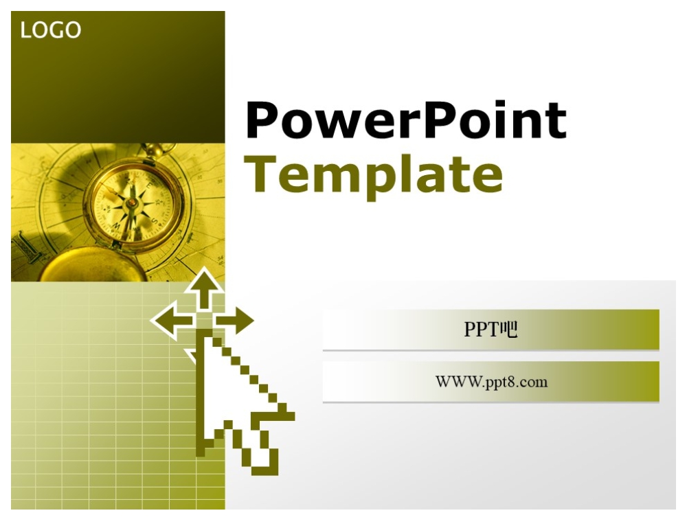 古典风格指南针背景PPT模板下载