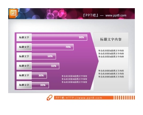 紫色大气幻灯片条状统计图
