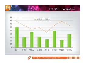 带折线图的PPT折线图表素材