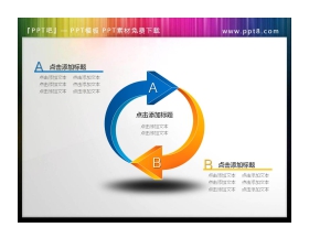 精美立体的环绕箭头PowerPoint素材下载