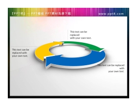 3d立体的循环结构PPT箭头素材下载