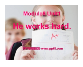 《He works hard》PPT课件