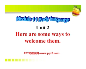 《Here are some ways to welcome them》Body language PPT课件