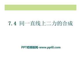 《同一直线上的二力合成》运动和力PPT课件3