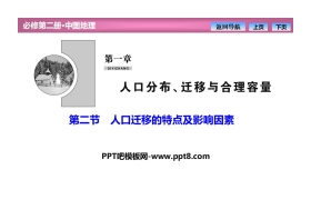 《人口迁移的特点及影响因素》人口分布、迁移与合理容量PPT课件