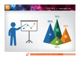 40页彩色扁平化欧美商务PPT图表