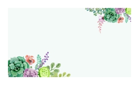 清新水彩风格植物花卉PPT背景图片