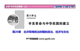 《北洋军阀统治时期的政治、经济与文化》PPT教学课件