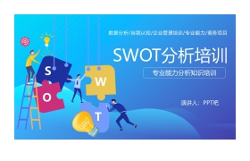 蓝色SWOT分析培训PPT下载