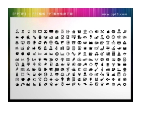 108个白色商务PPT图标素材