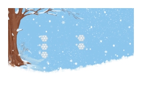四张卡通冬天雪景PPT背景图片