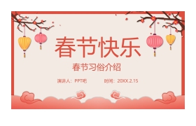 春节习俗介绍PPT模板